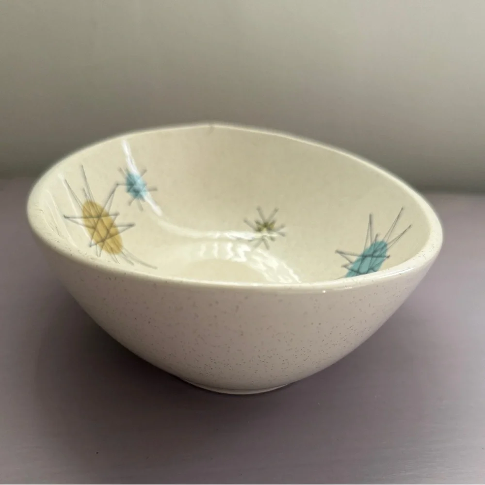 Franciscan Atomic Starburst Oval Serving Bowl 8.25” Vegetable Side Vintage MCM B
